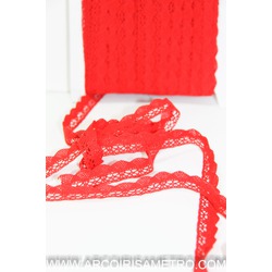 RENDA 100% ALGODAO - FINA - VERMELHO 