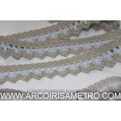 RENDA BI-COLOR - LINHO / AZUL BEBE
