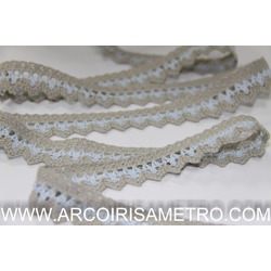 RENDA BI-COLOR - LINHO / AZUL BEBE