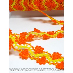 RENDA BI-COLOR ONDAS - LARANJA / AMARELO