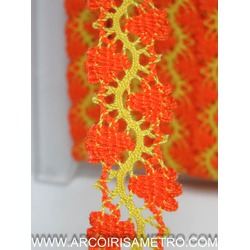 RENDA BI-COLOR ONDAS - LARANJA / AMARELO