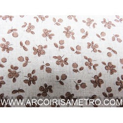 LINEN WITH TINY BROWN FLOWERS