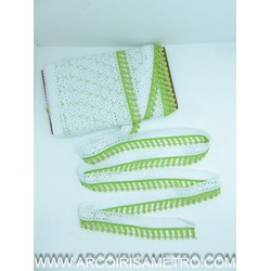 RENDA / FRANJA -  BRANCA/ VERDE