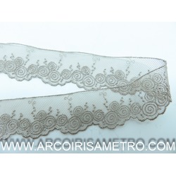 RENDA - TULE  COM 3 CM - BEGE