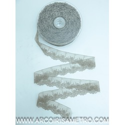 RENDA - TULE  COM 3 CM - BEGE