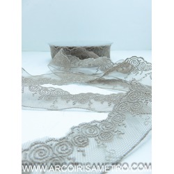 EMBROIDERED LACE EDGING - TAN