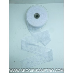 RENDA TULE COM 5 CM - BRANCA