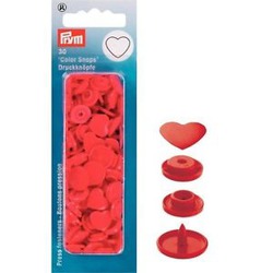 KAM PLSTIC SNAPS -  SIZE 20  RED HEARTS