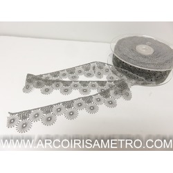 RENDA FINA COM 3.5 CM - CINZENTO