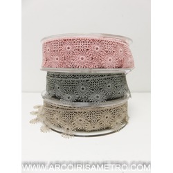 RENDA FINA COM 3.5 CM - CINZENTO
