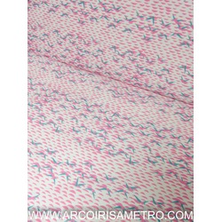 PINK AND BLUE - SEAGULLS - MICROFIBER SPANDEX