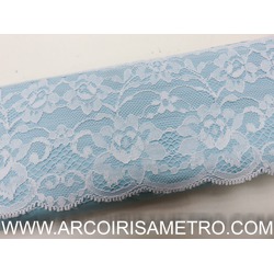 RENDA TULE FLORINHAS - BRANCO