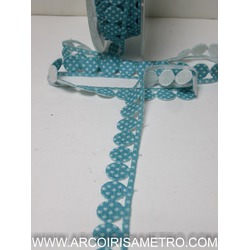 GUIPUR LACE EDGING -  LIGHT BLUE CIRCLES 