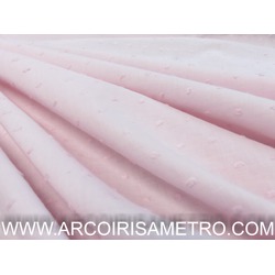 CAMBRAIA ROSA CLARO com mini pom-pons PLUMETI