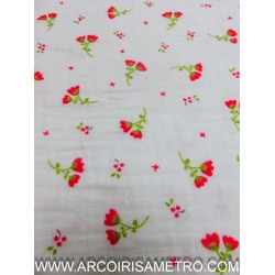 MUSSELINA - TECIDO PARA FRALDAS - FLORES 
