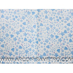 PIQUET ESTAMPADO - CORAÇÕES AZUIS