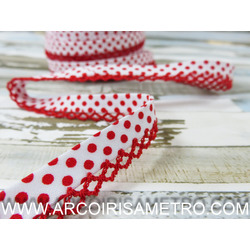 Bias tape with picot - red 446