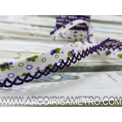 Bias tape with picot - grapes