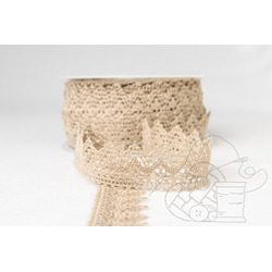 RENDA BICOS FINA BEGE