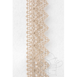 RENDA BICOS FINA BEGE