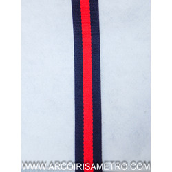 COTTON STRAP FOR BAG HANDLES - BLUE WITH RED STRIPE