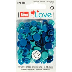 PRYM LOVE - KAM PLASTIC SNAPS - BLUE STARS