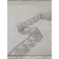 EMBROIDERED TULLE LACE - CAQUI
