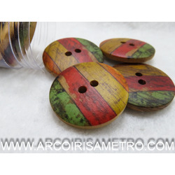 WOODEN BUTTONS - STRIPES
