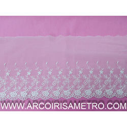 RENDA DE TULE BORDADA - 16CM