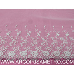 RENDA DE TULE BORDADA - 16CM