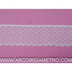 RENDA DE TULE BORDADA - BRANCA