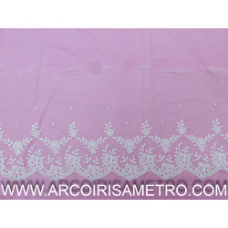 RENDA DE TULE BORDADA - BRANCA