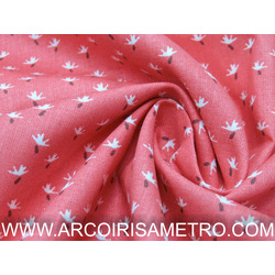 COLEÇAO GOTAS - ROSA COM FLORINHAS