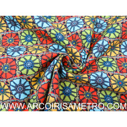 TECIDO LELA - FLORES COLORIDAS