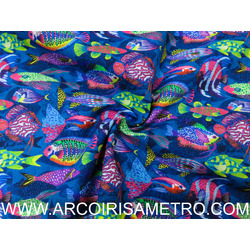 TECIDO - CORIS - PEIXES COLORIDOS