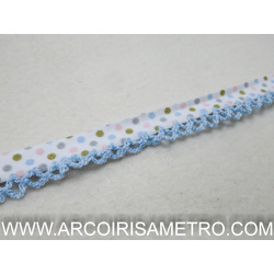 BIAS TAPE WITH BLUE EDGING - DOTS