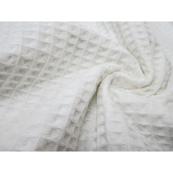 HONEYCOMB TOWEL FABRIC - WAFFLE - WHITE
