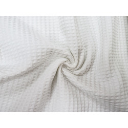 HONEYCOMB TOWEL FABRIC - WAFFLE - WHITE