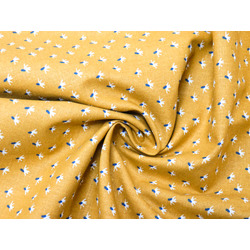 COLEÇAO GOTAS - MOSTARDA COM FLORINHAS