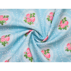 CIRCULOS COM ROSAS -  AZUL