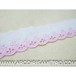 EMBROIDERES LACE - PINK FLOWERS