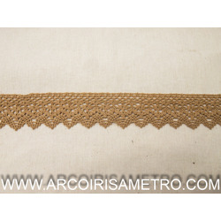 COTTON LACE WITH POINTY EDGES - BEIGE