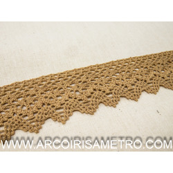 RENDA DE ALGODÃO - BICOS - BEGE