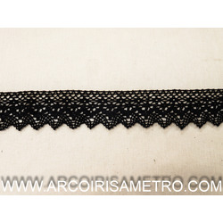 COTTON LACE WITH POINTY EDGES - BLACK