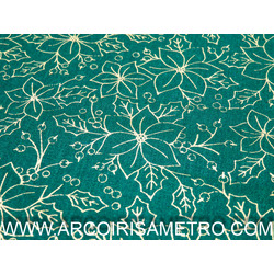 CHRISTMAS FABRIC - GREEN AND GOLDEN
