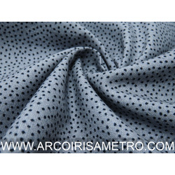 TECIDO INDIGO - CINZA COM SALPICOS