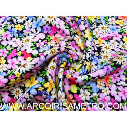 VISCOSE ESTAMPADA - FLORES COLORIDAS