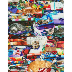 TIMELESS TREASURES - CATS ON QUILTS