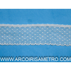 RENDA DE TULE BORDADA - BRANCO SUJO