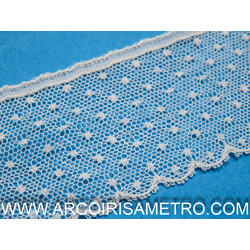 RENDA DE TULE BORDADA - BRANCO SUJO